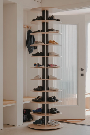 23 Back To School Organization Ideas For Families 22 Rotating Shoe Rack