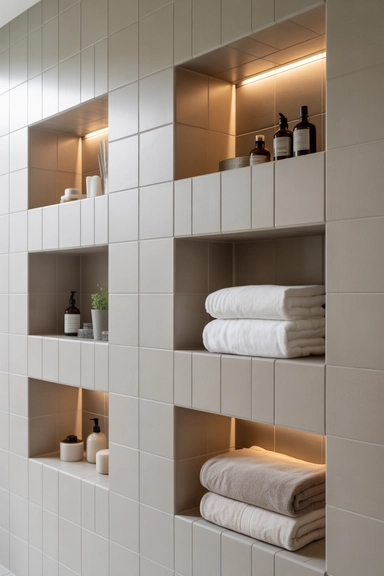 Built-In Shelf Niches for Seamless Storage
