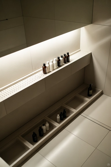 Shower Floor Tray System With Zoned Placement