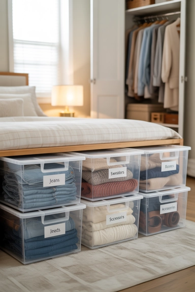 Use Under Bed Storage as an Extension of Your Closet