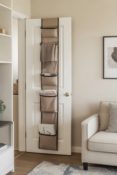 25 Small Living Room Storage Ideas That Reduce Visual Clutter 24 Behind-Door Storage for Items That Drift Into Living Areas