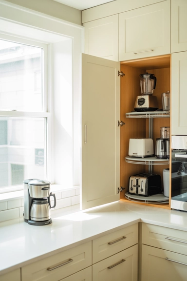  Minimal Appliance Display With Rotating Storage