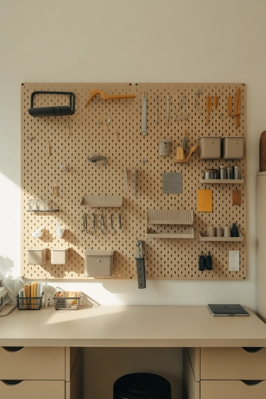 Pegboard Wall Systems for Adjustable Everyday Storage