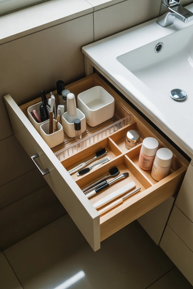 21 Small Bathroom Storage Ideas for Tiny Spaces That Work 4 Drawer Dividers Inside Vanity Units