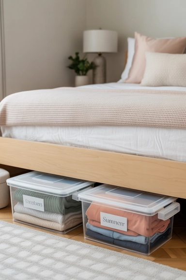 Store Seasonal Clothing Under the Bed