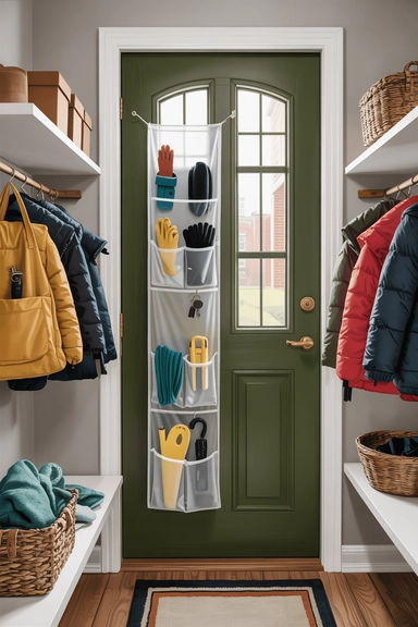 23 Coat Closet Organization Ideas That Actually Work 4 Utilize Over-the-Door Organizers for Extra Storage