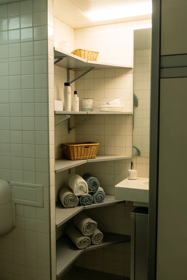 Built-In Open Shelves for Seamless Storage