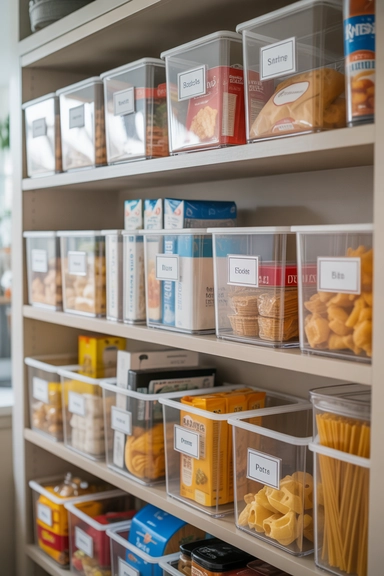 Clear Bins for High-Turnover Food Categories
