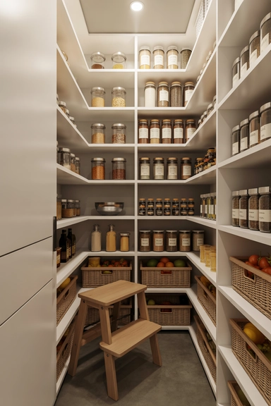 Narrow Walk-In Pantry Ideas That Make Tight Spaces Work (22 Smart Layouts) 4 Vertical Floor-to-Ceiling Storage That Uses Height