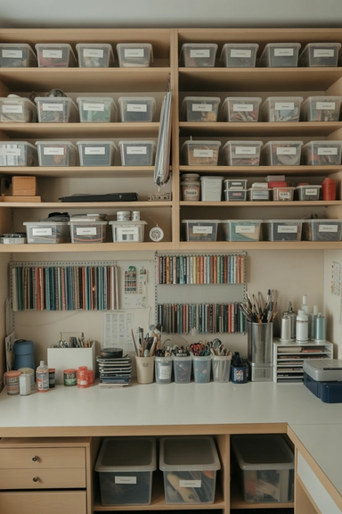 23 Hobby Room Design Ideas for Small Spaces That Maximize Every Inch 5 Organize Supplies by Category for Faster Workflow