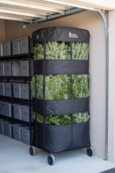 23 Holiday Decoration Storage Ideas That Prevent Chaos Every Year 5 Christmas Tree Storage with Sectioned Protection