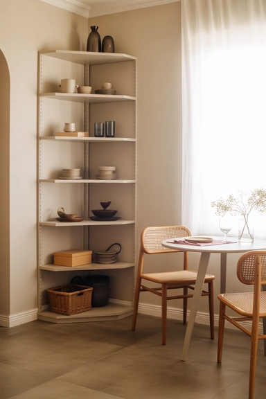 21 Small Dining Room Storage Ideas That Maximize Space 5 Corner Shelving Units That Use Awkward Space