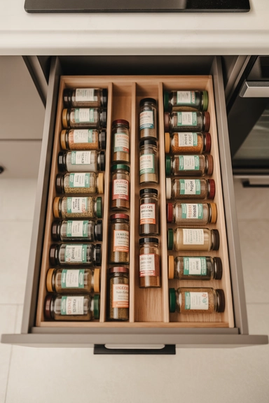 Matching Glass Jars for a Visually Calm Cabinet