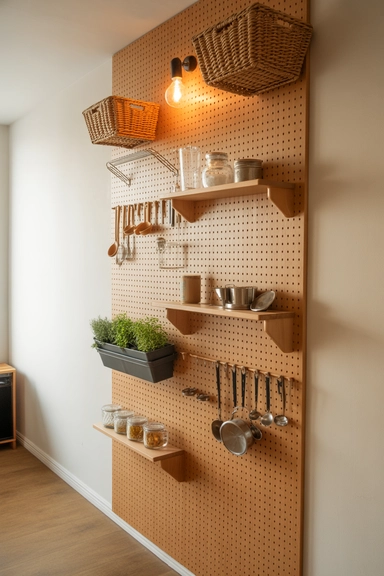 21 Pegboard Organization Ideas That Actually Work 5 Maximizing Small Dwellings with Vertical Pegboard Storage