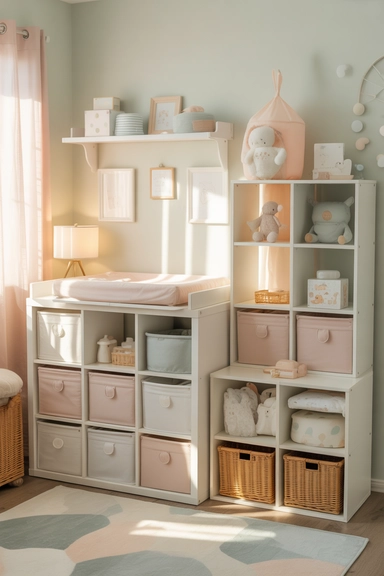 Nursery Cube Organization for Baby Essentials