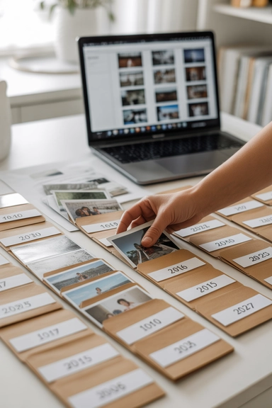 23 Ways to Organize Your Photos For Every Busy Family 5 Organize Photos by Year and Timeline