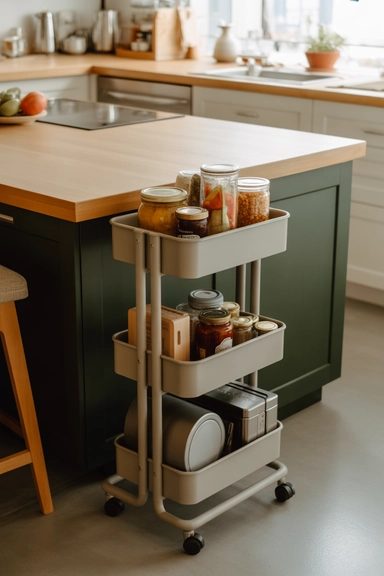 Rolling Island Carts for Flexible Storage