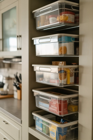 22 Amazon Home Organization Finds for Small Spaces 5 Stackable Clear Bins That Keep Cabinets Visually Light