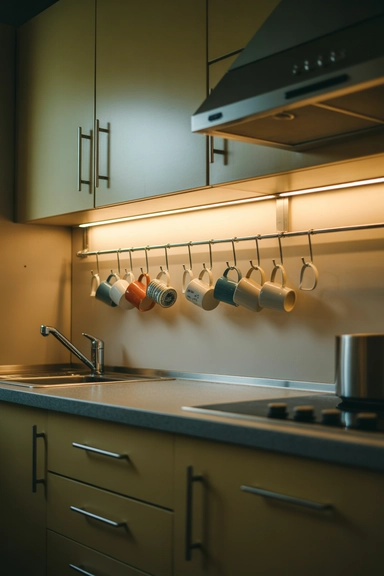 Under-Cabinet Hooks That Lift Mugs and Tools Upward