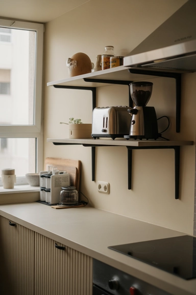 Wall-Mounted Shelving for Lightweight Daily Appliances