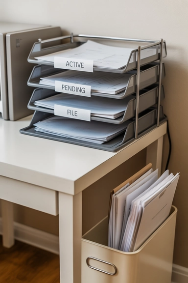 22 Desk Organization Ideas for Small Spaces That Stay Tidy 6 Install Under-Desk Storage That Supports Daily Workflow
