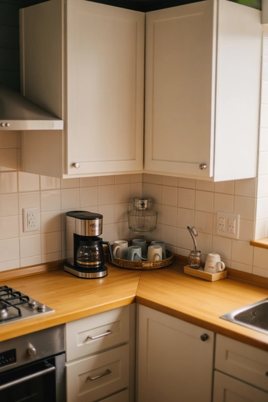 Corner Coffee Stations That Use Unused Space