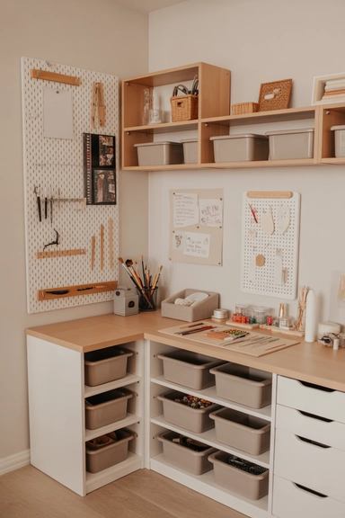 21 Pegboard Organization Ideas That Actually Work 6 Customized Craft Stations for Organized Hobby Spaces