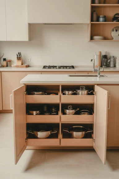 Deep Cabinet Storage for Bulky Cookware