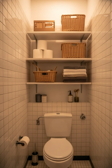 Over-the-Toilet Shelving for Vertical Storage