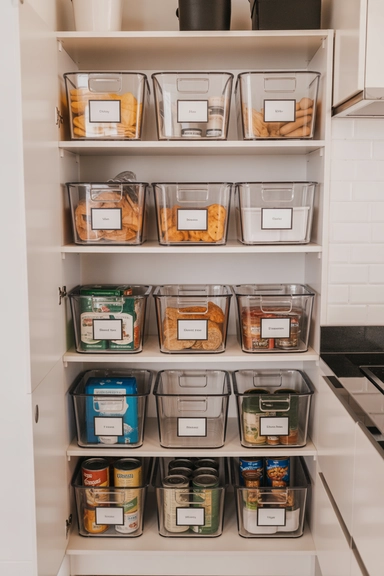 23 Under $20 Kitchen Organizer Ideas for Small Kitchens 6 Stackable Pantry Bins for Small Space Organization