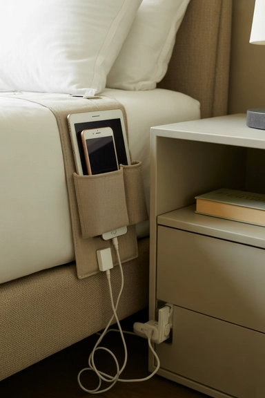 Bedside Charging Pockets That Keep Nightstands Clear