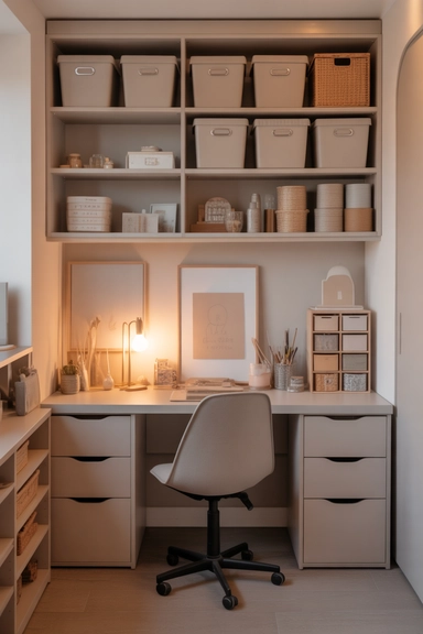 23 Hobby Room Design Ideas for Small Spaces That Maximize Every Inch 7 Keep Storage Visible but Visually Calm