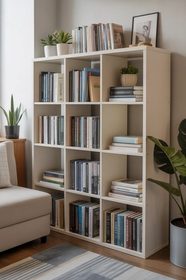 Cube Storage for Books Without Heavy Shelving