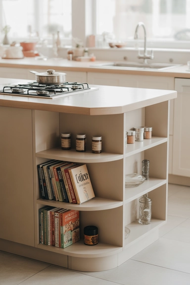  End-of-Island Shelves for Everyday Items