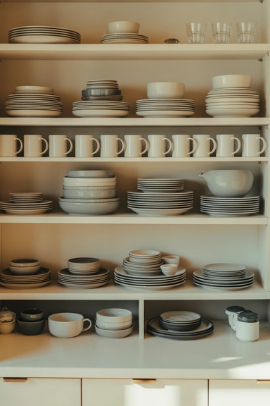 23 Kitchen Shelving Organization Ideas That Reduce Clutter 7 Everyday Dish Zones That Keep Frequently Used Items Accessible