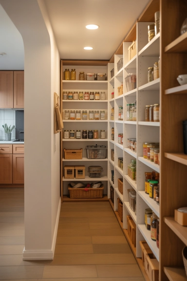 Narrow Walk-In Pantry Ideas That Make Tight Spaces Work (22 Smart Layouts) 7 Long Narrow Pantry Layouts That Prioritize Movement First