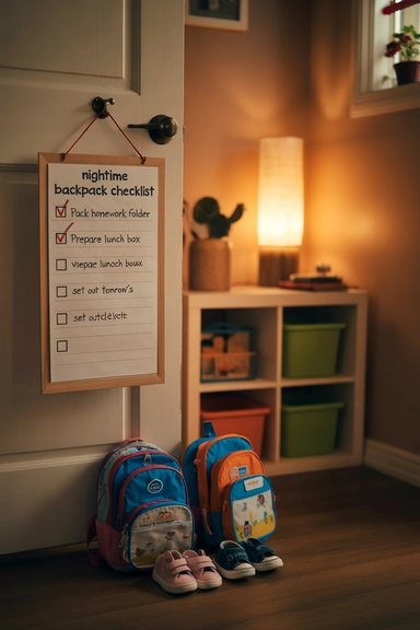 23 Back To School Organization Ideas For Families 7 Nighttime Backpack Checklist