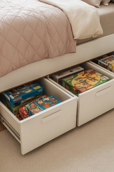 22 Kids Room Storage Ideas That Keep Toys Under Control 8 Add Under-Bed Storage for Less-Used Toys