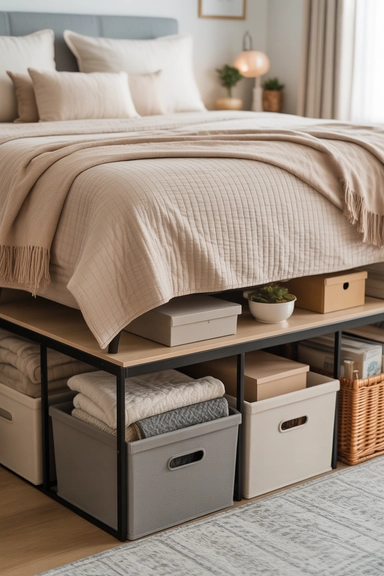 7- Maximize Space With Bed Risers for Extra Clearance