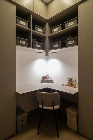 23 Hobby Room Design Ideas for Small Spaces That Maximize Every Inch 8 Design a Compact Craft Nook That Uses Awkward Corners
