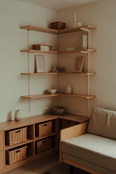 25 Small Living Room Storage Ideas That Reduce Visual Clutter 8 Corner Shelves That Turn Dead Angles Into Storage