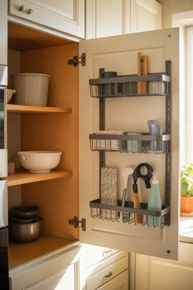 22 Amazon Home Organization Finds for Small Spaces 8 Door-Mounted Cabinet Organizers That Capture Hidden Storage