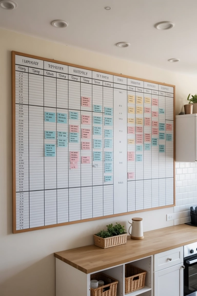 22 Family Command Center Ideas That Organize Daily Life 8 Family Schedule Board with Individual Sections