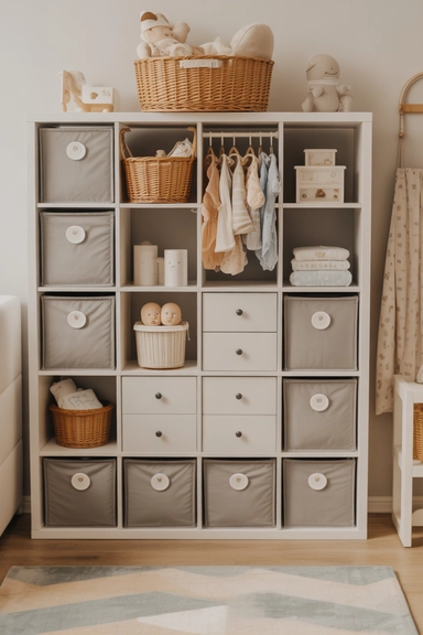 Nursery Cube Organization for Baby Essentials
