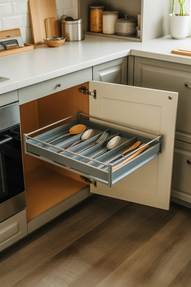 Use a Pull-Out Organizer Inside Cabinets