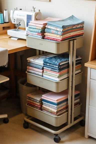 Rolling Fabric Carts for Flexible Storage