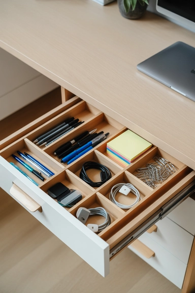 22 Desk Organization Ideas for Small Spaces That Stay Tidy 9 Contain Cables With a Dedicated Charging Zone