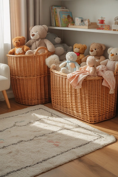 22 Kids Room Storage Ideas That Keep Toys Under Control 9 Use Baskets for Quick Cleanup Zones
