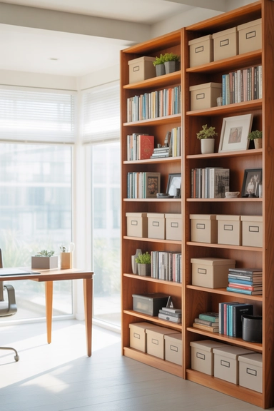 Home Office Storage Ideas That Keep Workspaces Clear 9 Use Bookcases for Multi-Purpose Storage