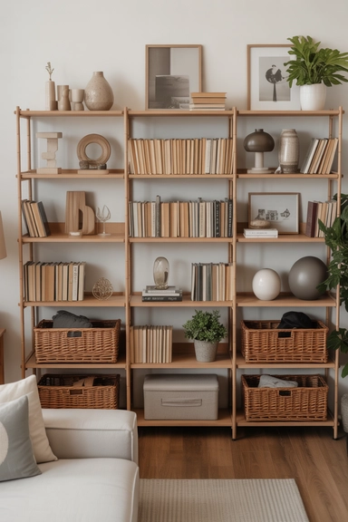 23 Chic Home Organization Ideas For Stylish Homes 9 Chic Open-Concept Bookcase Styling